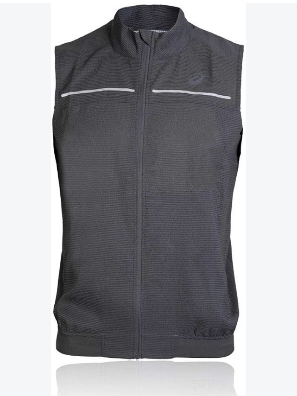 ASICS Men's Black Reflective Zip-Up Vest